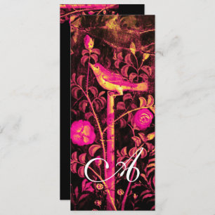 NIGHTINGALE ,ROSES MONOGRAM Red Black Gold Yellow Invitation