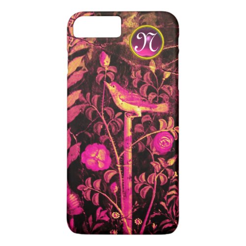 NIGHTINGALE WITH ROSES MONOGRAM Pink Black Yellow iPhone 8 Plus7 Plus Case