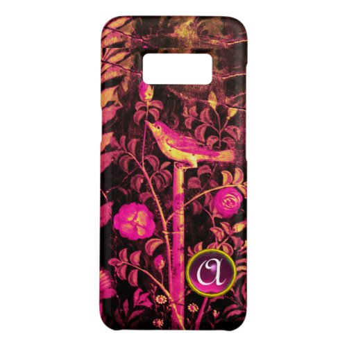 NIGHTINGALE WITH ROSES MONOGRAM Pink Black Yellow Case_Mate Samsung Galaxy S8 Case