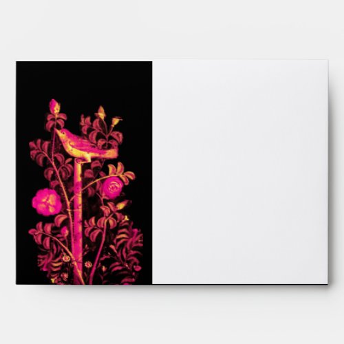 NIGHTINGALE WITH ROSES  Pink Black White Envelope