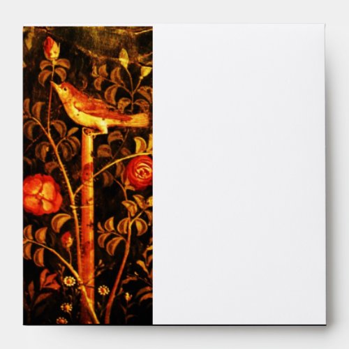 NIGHTINGALE WITH ROSES  Red Yellow Black White Envelope