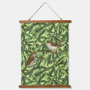 Nightingales in the olive tree 2 hanging tapestry