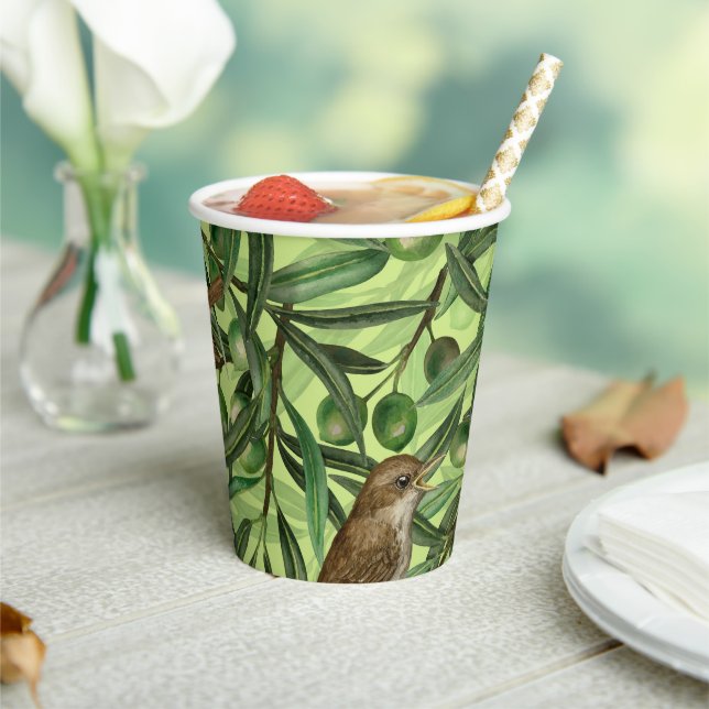 Nightingales in the olive tree 2 paper cups (Insitu)