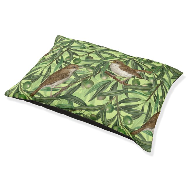 Nightingales in the olive tree 2 pet bed (Angled)