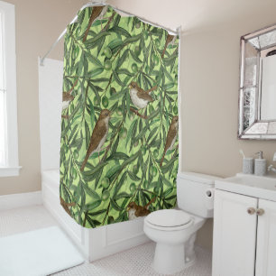 Nightingales in the olive tree 2 shower curtain