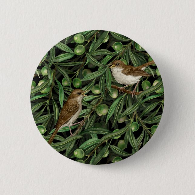 Nightingales in the olive tree 3 button (Front)