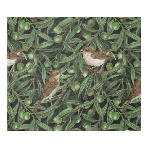 Nightingales in the olive tree 3 duvet cover