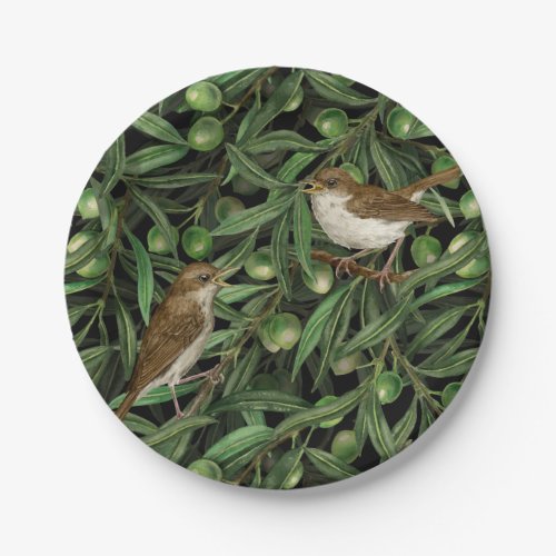 Nightingales in the olive tree 3 paper plates