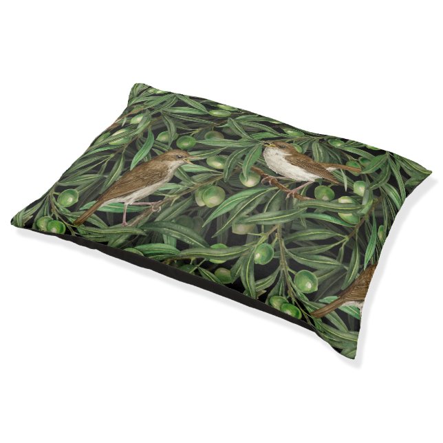 Nightingales in the olive tree 3 pet bed (Angled)