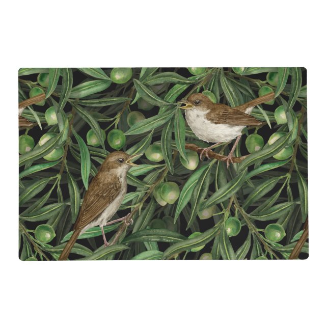 Nightingales in the olive tree 3 placemat (Front)