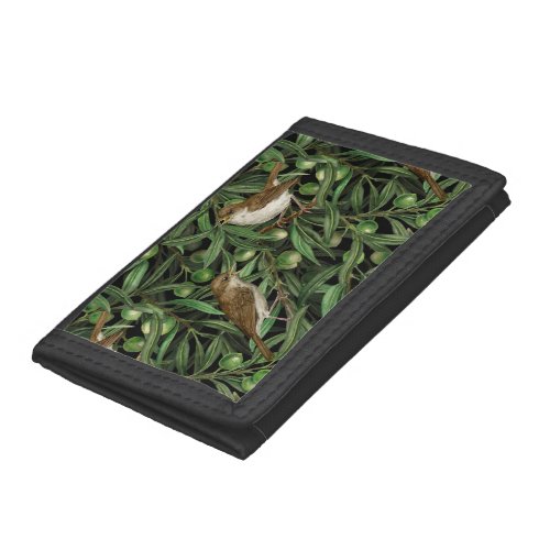 Nightingales in the olive tree 3 trifold wallet