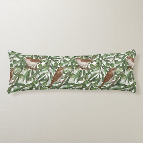 Nightingales in the olive tree body pillow