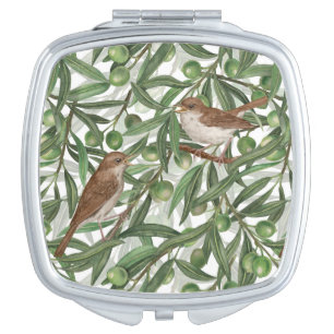 Nightingales in the olive tree compact mirror