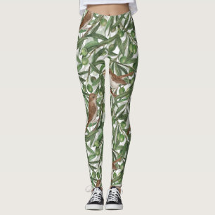 Nightingales in the olive tree leggings