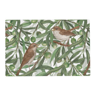 Nightingales in the olive tree placemat