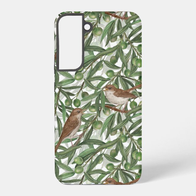 Nightingales in the olive tree samsung galaxy case (Back)