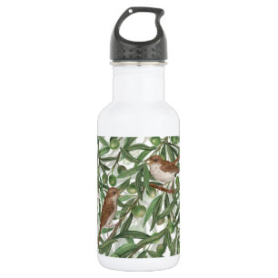 Nightingales in the olive tree stainless steel water bottle