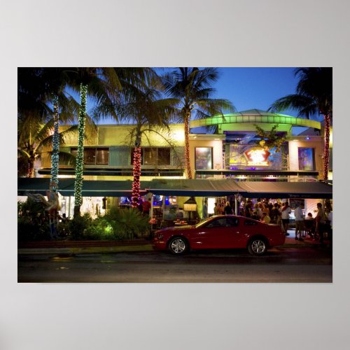 Nightlife on Ocean Drive South Beach Miami Poster