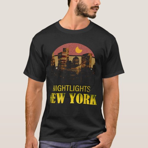 Nightlights of New York Black T_Shirt