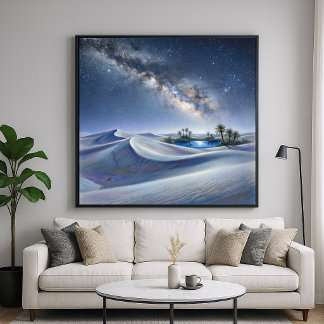 Nightly Oasis - Digital Pastel Painting Style Poster