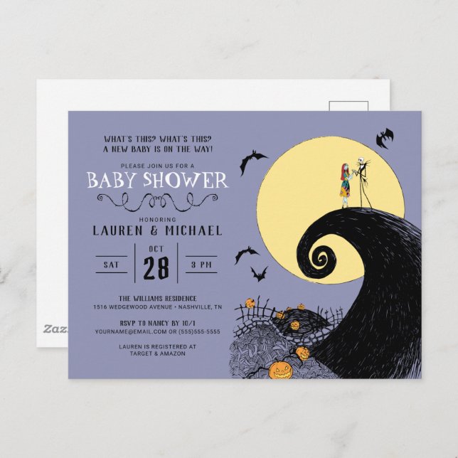 Nightmare Before Christmas Baby Shower Postcard (Front/Back)