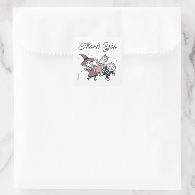 Nightmare Before Christmas Baby Shower Thank You Square Sticker (Bag)