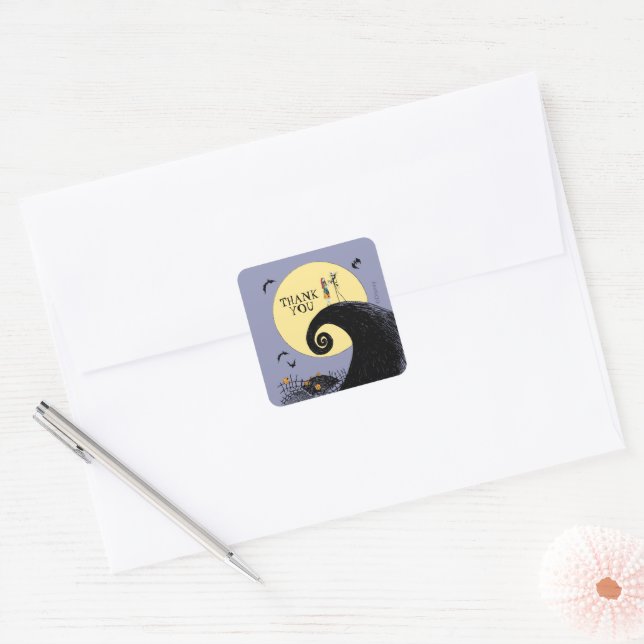Nightmare Before Christmas Baby Shower Thank You Square Sticker (Envelope)
