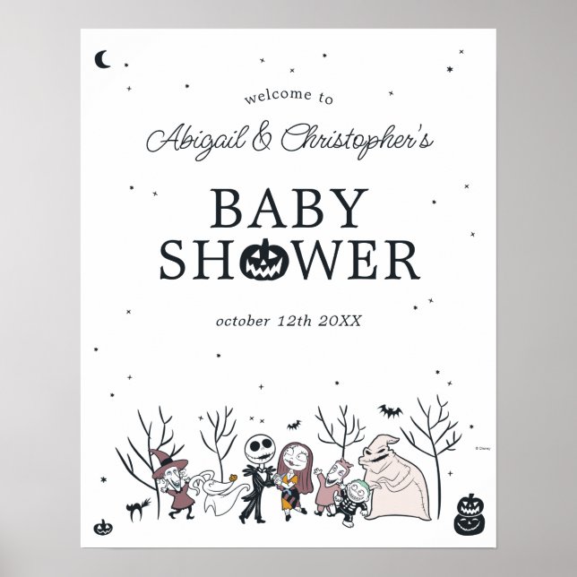 Nightmare Before Christmas Baby Shower Welcome Poster (Front)