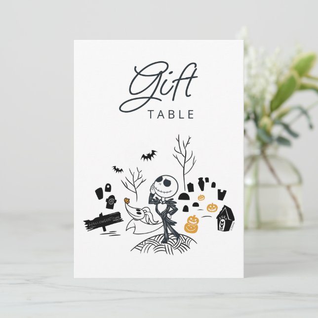 Nightmare Before Christmas Birthday Gift Table Note Card (Standing Front)