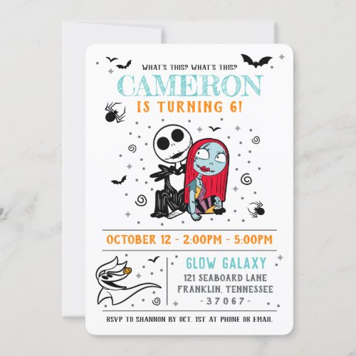 Nightmare Before Christmas Birthday Invitation