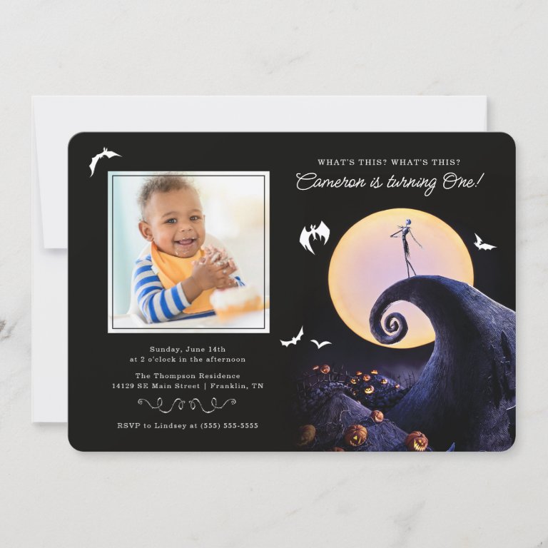 Nightmare Before Christmas Birthday - Photo                    Invitation