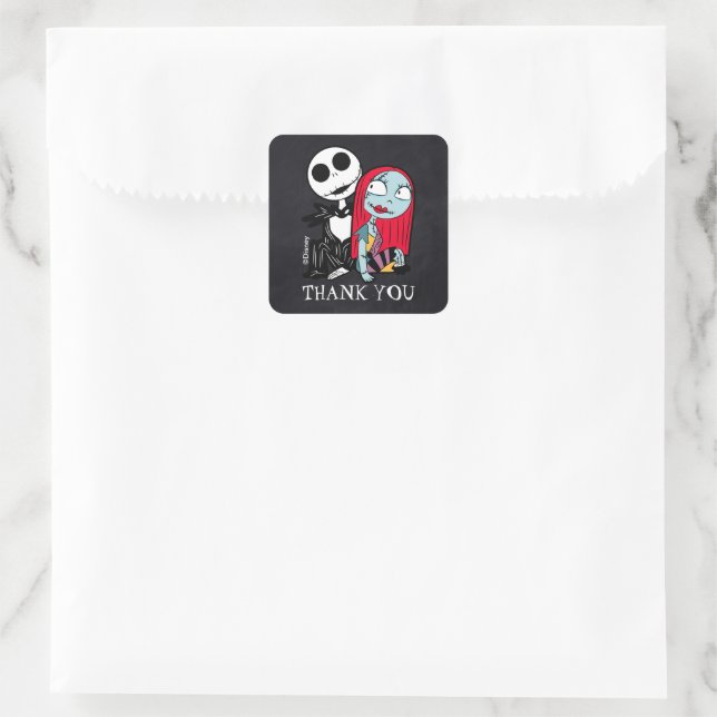 Nightmare Before Christmas Birthday Square Sticker (Bag)