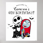 Personalized Nightmare Before Christmas Birthday Card – Jack & Sally, Gothic Theme, Customizable 3 thumbnail image