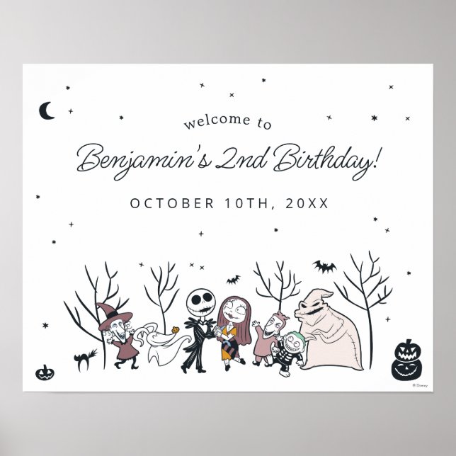 Nightmare Before Christmas Birthday Welcome Sign (Front)