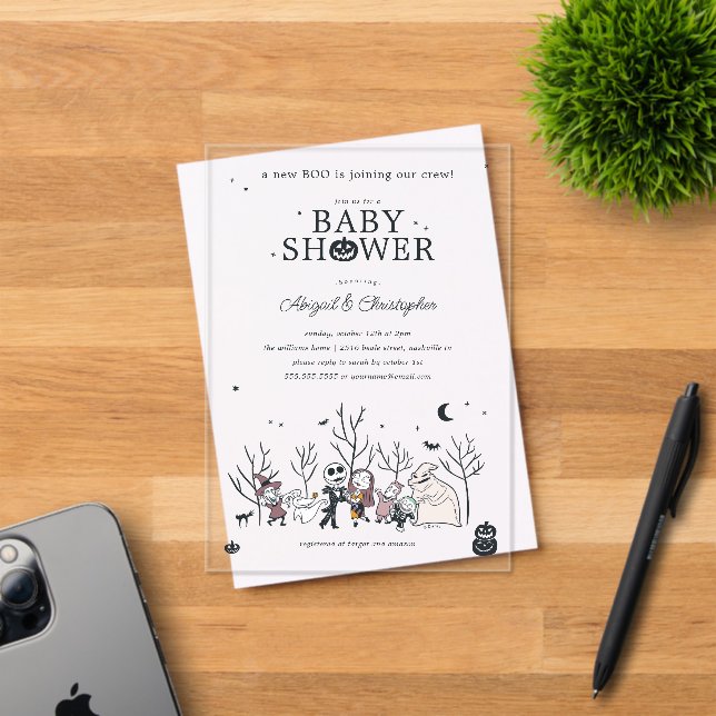 Nightmare Before Christmas Boo Crew Baby Shower  Acrylic Invitations (Insitu (Invitation Card))