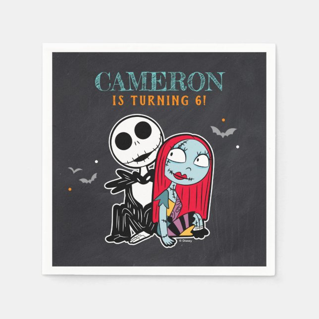 Nightmare Before Christmas Chalkboard Birthday Napkins (Front)