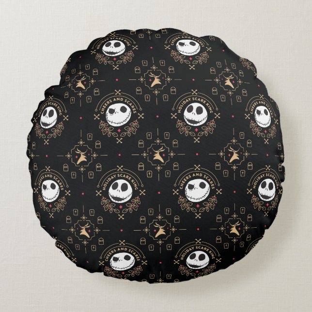 Nightmare Before Christmas | Cheers and Scares Round Pillow (Front)