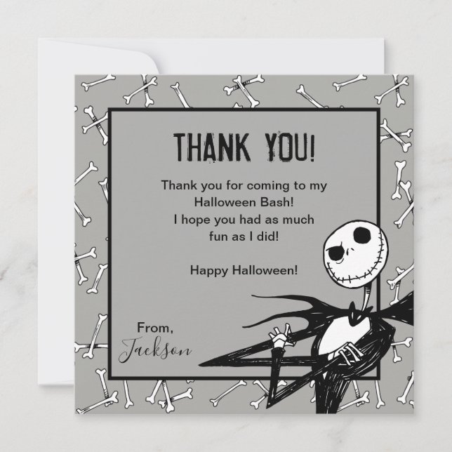 Nightmare Before Christmas Halloween Thank You Card (Front)