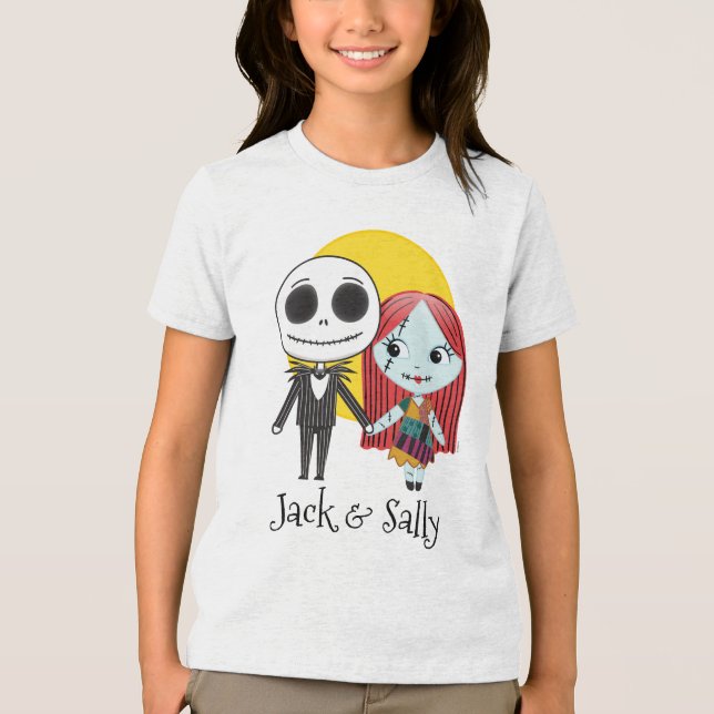 Nightmare Before Christmas | Jack & Sally Emoji 2 Tri-Blend Shirt (Front)