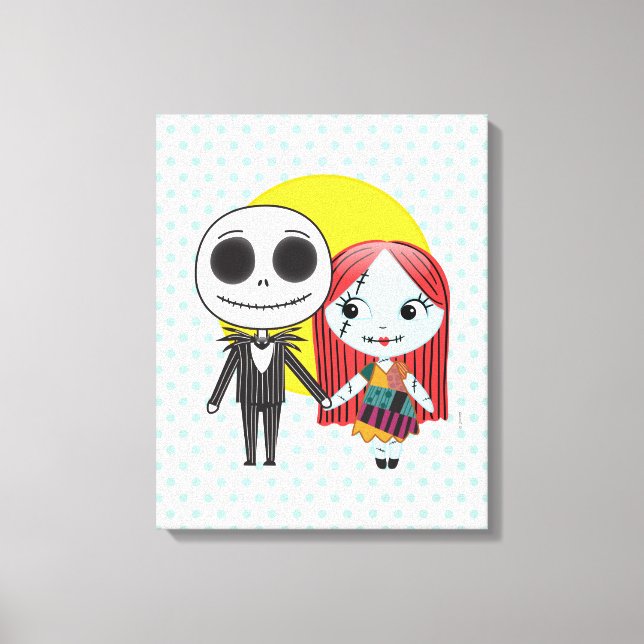 Nightmare Before Christmas | Jack & Sally Emoji 4 Canvas Print (Front)