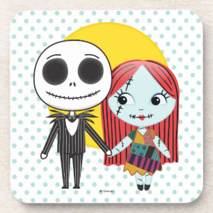 Nightmare Before Christmas Jack & Sally Emoji Beverage Coaster