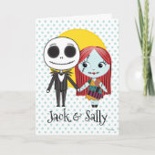 Nightmare Before Christmas | Jack & Sally Emoji Holiday Card (Front)