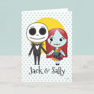 Nightmare Before Christmas Jack & Sally Emoji Holiday Card