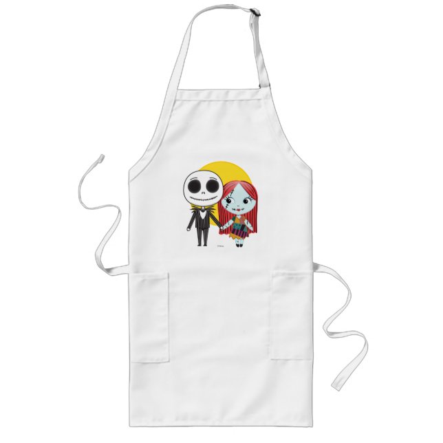 Nightmare Before Christmas | Jack & Sally Emoji Long Apron (Front)