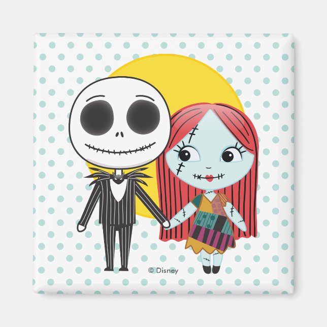 Nightmare Before Christmas | Jack & Sally Emoji Magnet (Front)