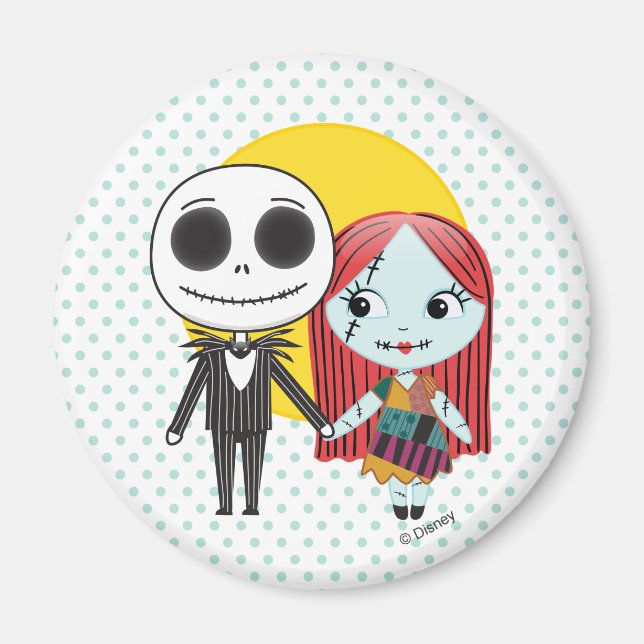 Nightmare Before Christmas | Jack & Sally Emoji Magnet (Front)