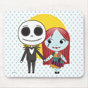 Nightmare Before Christmas Jack & Sally Emoji Mouse Pad