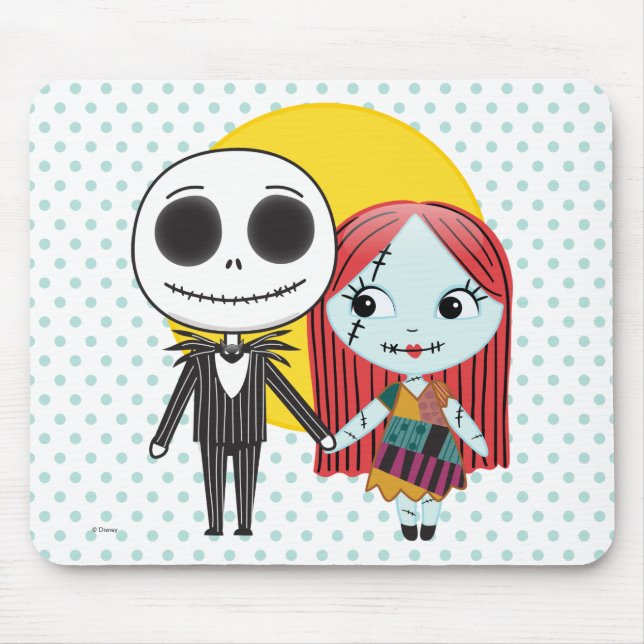 Nightmare Before Christmas | Jack & Sally Emoji Mouse Pad (Front)