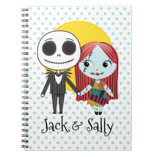 Nightmare Before Christmas Jack & Sally Emoji Notebook