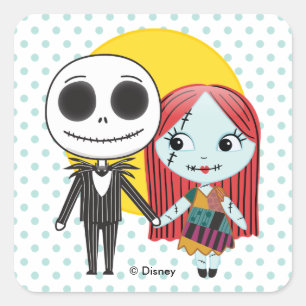 Nightmare Before Christmas Jack & Sally Emoji Square Sticker